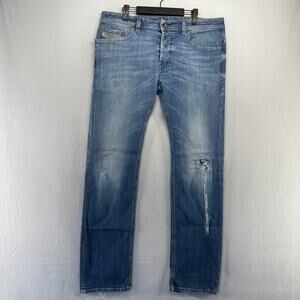 Diesel jeans mens 34x32 Fits 36x33 Blue Safado Regular Slim Straight Vintage y2k